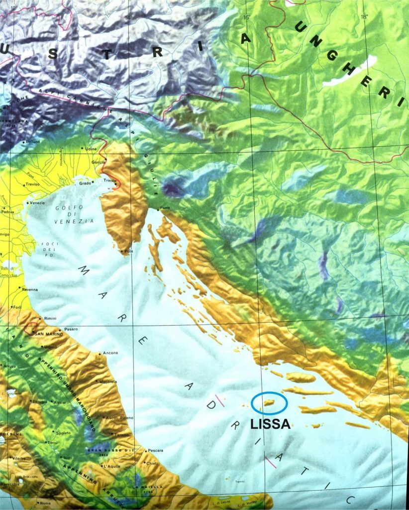 La Precisa Posizione Di Lissa (vis In Croato) Nell'adriatico