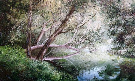 La Pittura Nel Delta Claudio Marangoni dipinto Riposo In Golena (olio Su Tela Cm. 100 X 60)