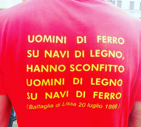 Lissa 20 luglio 1866 Maglia Commemorativa Della Famosa Frase Dell'ammiraglio Tegetthoff