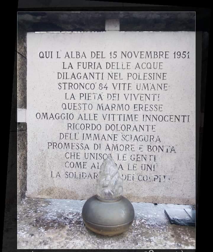 Il Polesine e l'alluvione del 1951   Lapide Commemorativa All'interno Del Monumento Posto Sul Luogo Della Tragedia