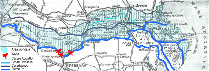 Il Polesine e l'alluvione del 1951  Una Mappa Che Analizza L'area Polesana Colpita Dall'alluvione