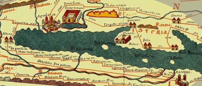 Particolare Della Tabula Peutingeriana Dove Si Può Notare L'indicazione Della Fossis