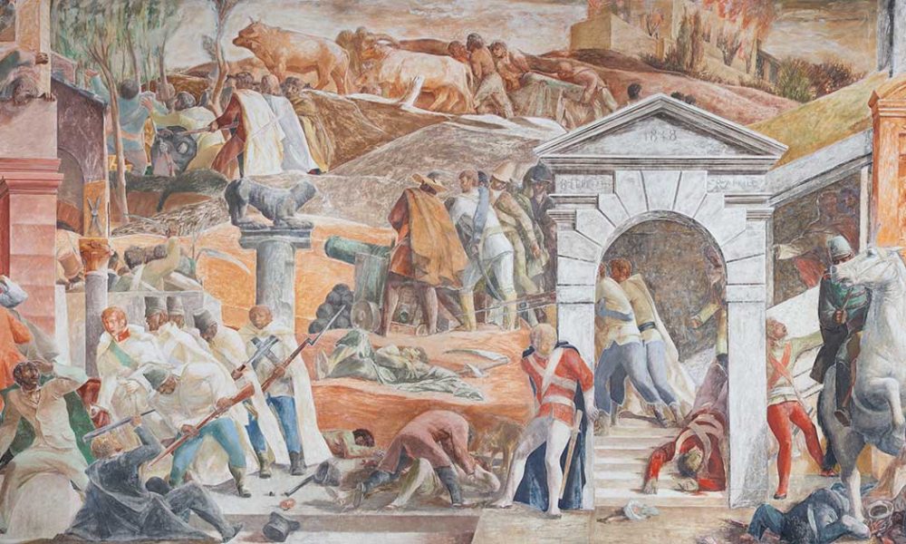 Dipinto Degli Scontri Tra La Popolazione Padovana E I Soldati Asburgici