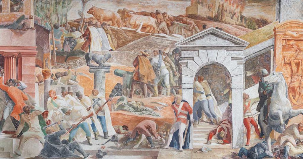 Dipinto Degli Scontri Tra La Popolazione Padovana E I Soldati Asburgici