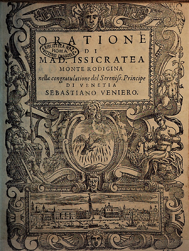 Il Cieco E L'illustre Donzella - Copertina orazione di Issicratea Monti