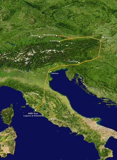 Delta del Po, scrigno di biodiversità Mappa Rotta Migratoria