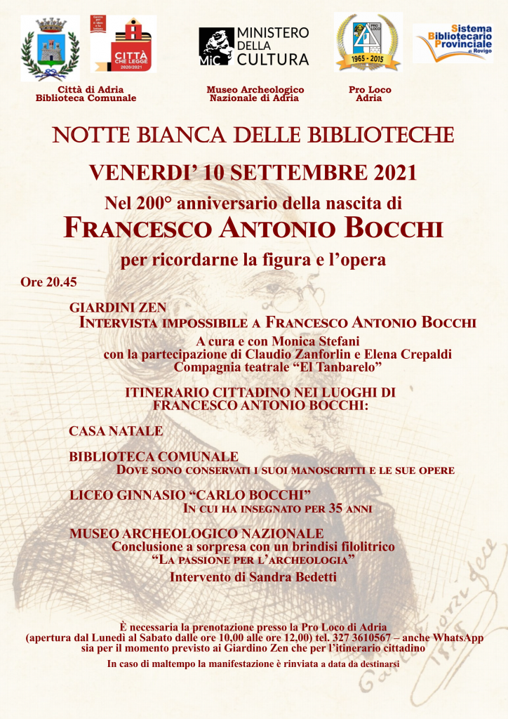 Francesco Antonio Bocchi Locandina Itinerario