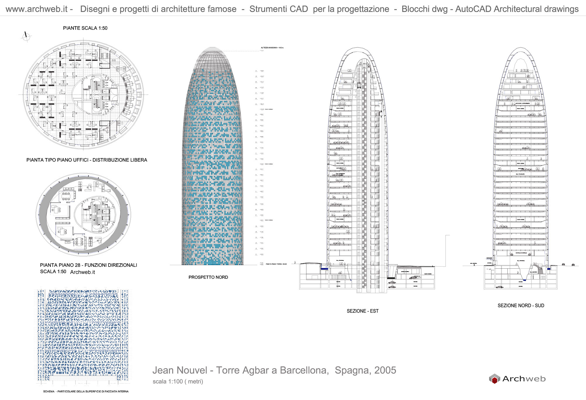 Torre Agbar Barcellona Drawings