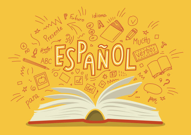 la giornata della lingua spagnola-Libro con scritta principale Español e varie parole spagnole