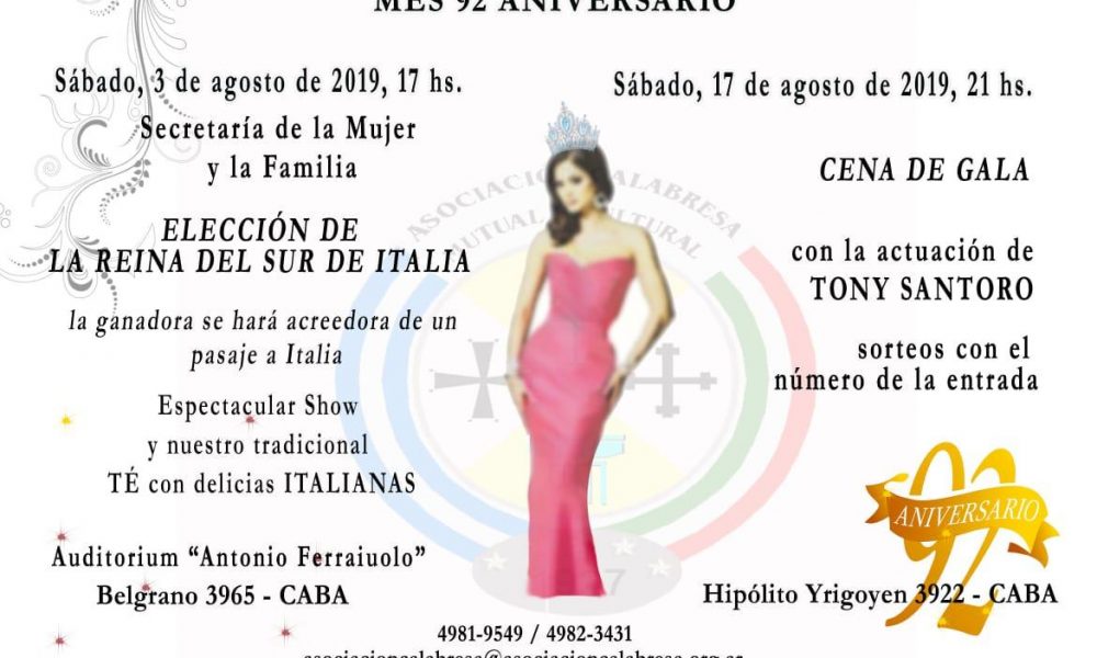 Aniversario de la Asociación Calabresa -Programa Mes Aniversario