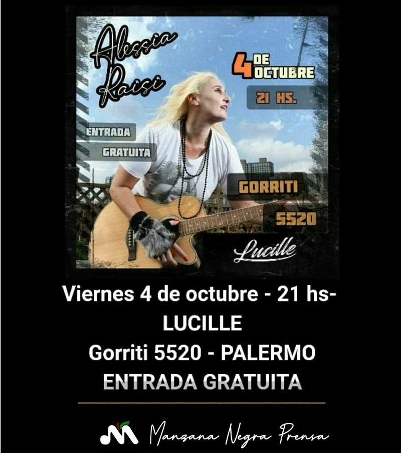Alessia Raisi - La cantante se presenta gratis en Lucille
