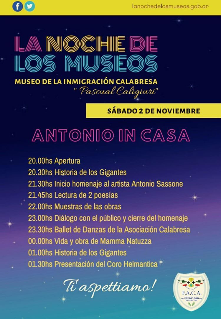 Museo De La Inmigracion Calabresa - Programa Noche De Los Museos