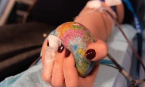 Donaciones De Sangre Donante Globo Terraqueo Mano
