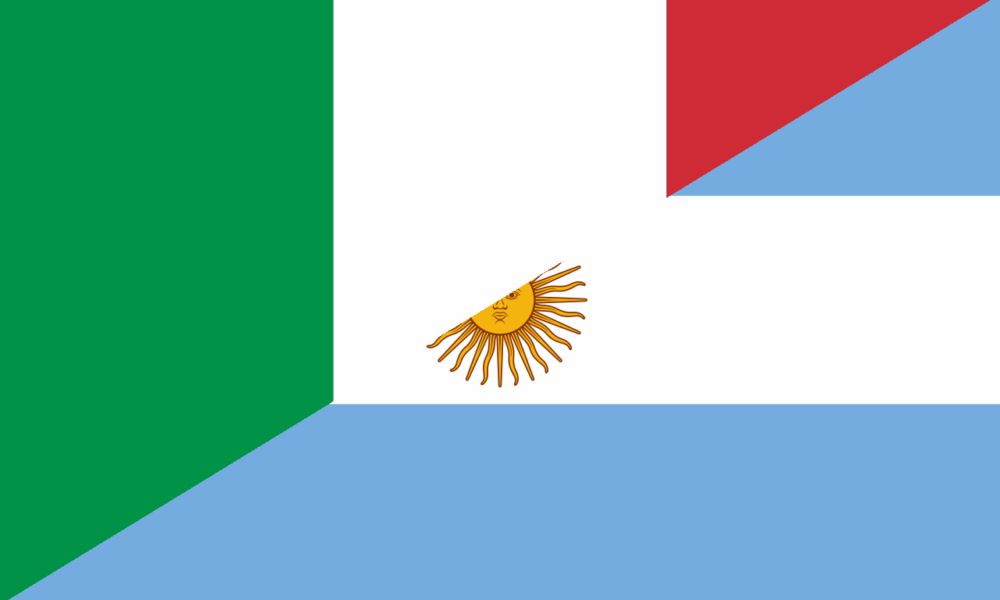 Bandera Italia Y Argentina
