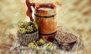 Cerveza Ilustración Lúpulo Y Cebada