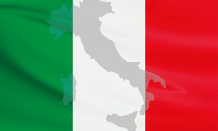 Bandera Y Mapa De Italia