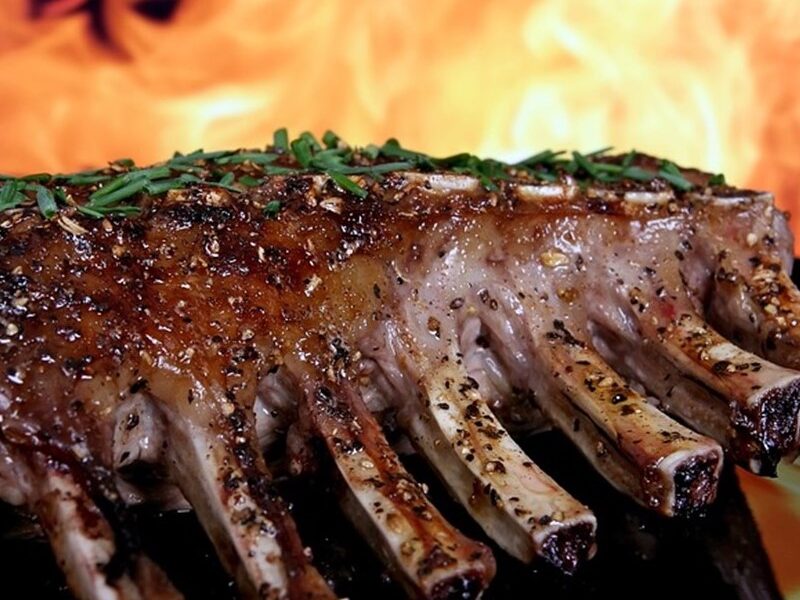 Asado Argentino Costillar En La Parrilla
