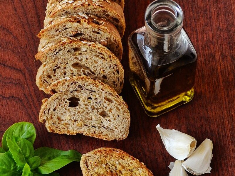 Pan Y Ajo Pan Rebanado Con Ajo Y Aceite De Oliva
