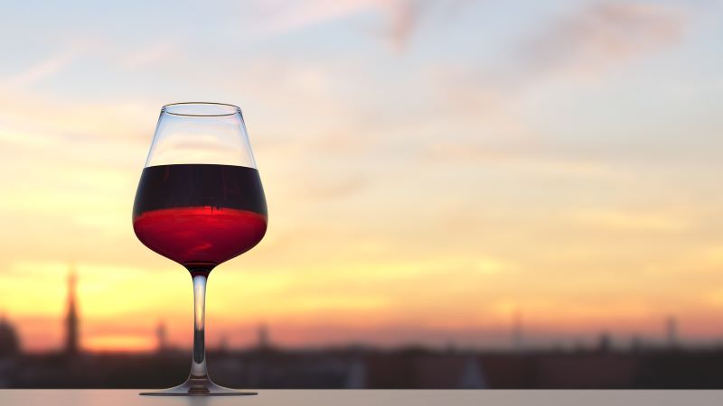 Música Vino En Copa Al Atardecer