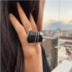 Anillo Con Con Roca Negra