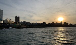 Vista De Mar Del Plata En El Aterdecer