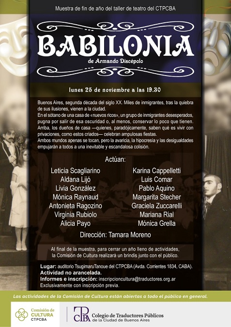 Babilonia - flyer de la obra