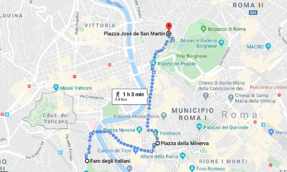 Monumentos argentinos -Mapa De Roma