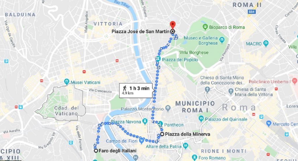 Monumentos argentinos -Mapa De Roma