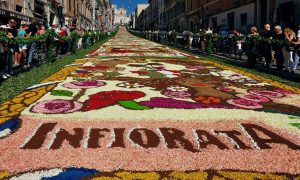 Infiorata - Detalle de un paño de la infiorata