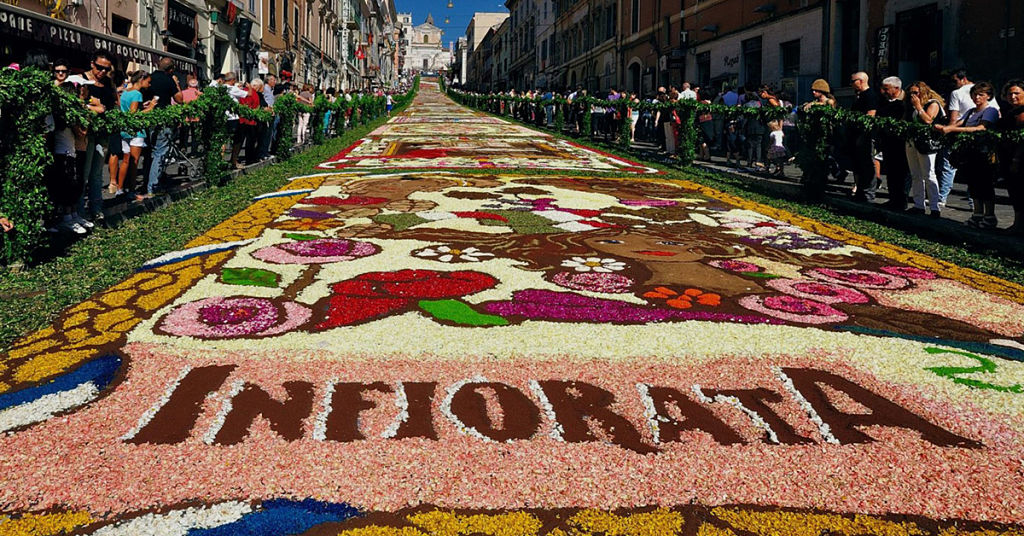 Infiorata - Detalle de un paño de la infiorata