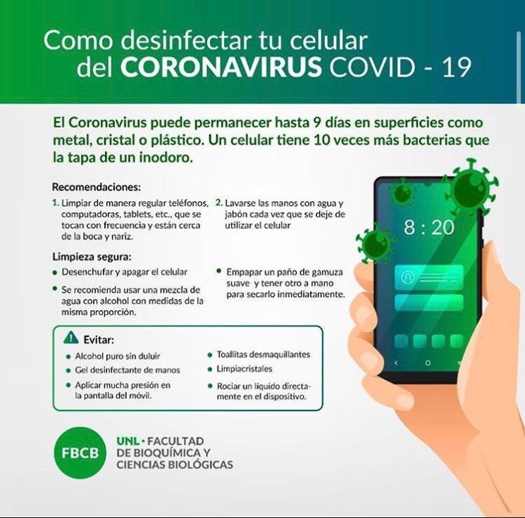 Desinfectar - Indicaciones Celular