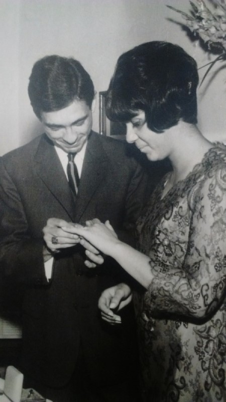 Osvaldo Napolitano y María Rosa Paladino el día de su compromiso