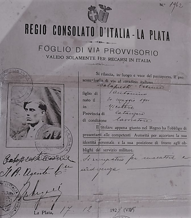 Documento de Cosimo Calopresti