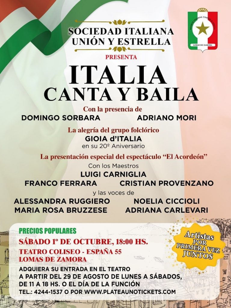 Italia Canta y Baila - Folleto Italia Canta Y Baila.