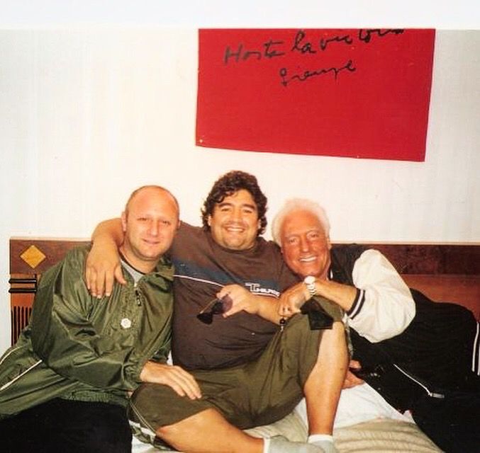 Mariano Israelit, Diego Maradona y Guillermo Coppola en Cuba