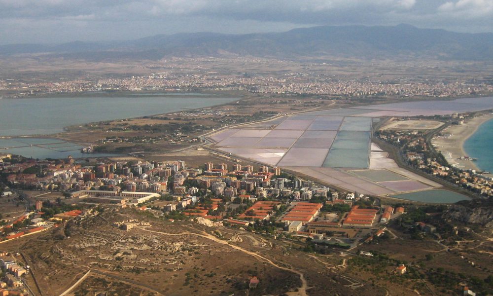 una veduta del parco naturale del molentargius