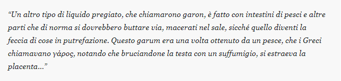 Citazione di Plinio Il Vecchio in cui descrive la salsa Garum
