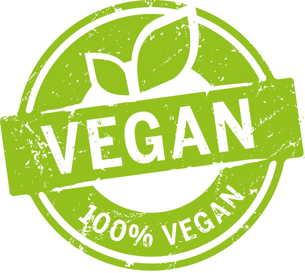 Mangiare vegano a cagliari. Logo con la scritta vegan verde con delle foglie.