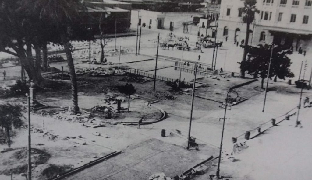 Il Mistero di Piazza Matteotti e Il Verdi ‘sbagliato’. La foto ritrae i primi lavori per la costruzione della Piazza.