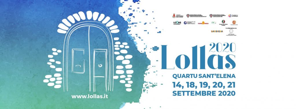 Lollas 2020 locandina con un portale su sfondo azzurro e le indicazioni dell'evento