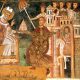 Mosaico raffigurante San Silvestro che riceve dalla mani una donazione da parte dell'imperatore costantino inginocchiato