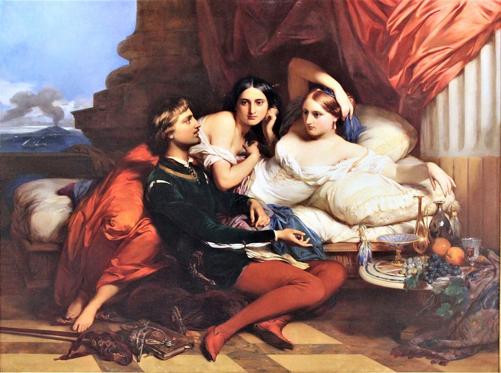 giovanna I di Aversa con Boccaccio mentre legge il Decamerone