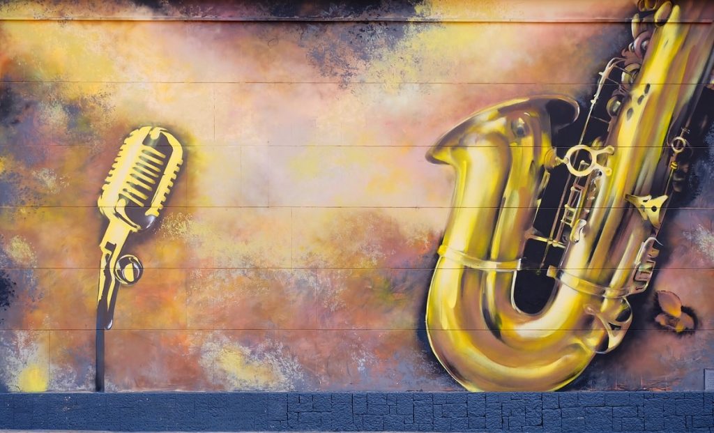 Il murales a tema in occasione della Festa della Musica 2019