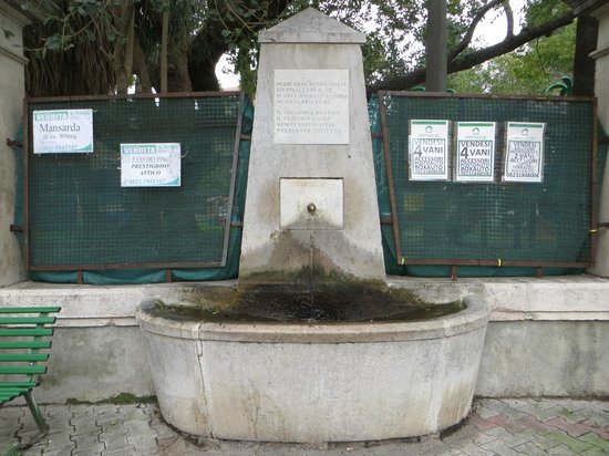la fontana dinanzi al boschetto di Centurano