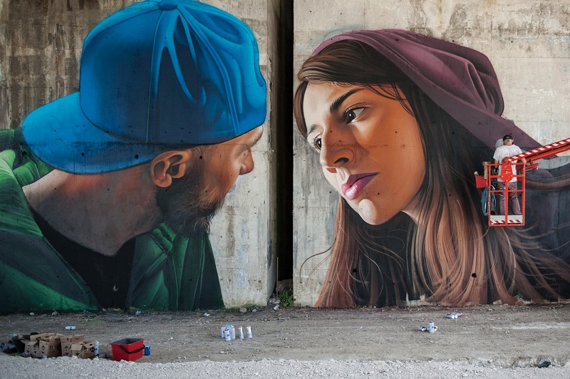 Il Bacio Concetto Di Street Art
