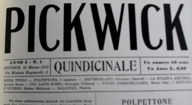 La rivista Pickwick, fondata dallo scrittore Antonio Bruno en dai giornalisti Centorbi, Ittar, D'Arteni.