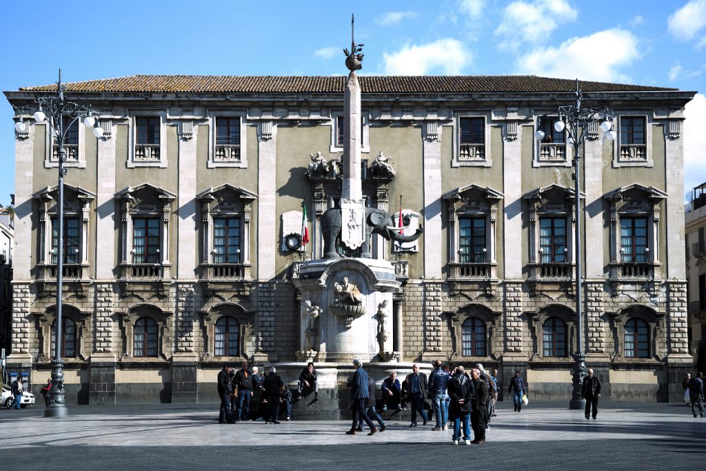 Il Palazzo degli Elefanti, sede del Municipio di Catania