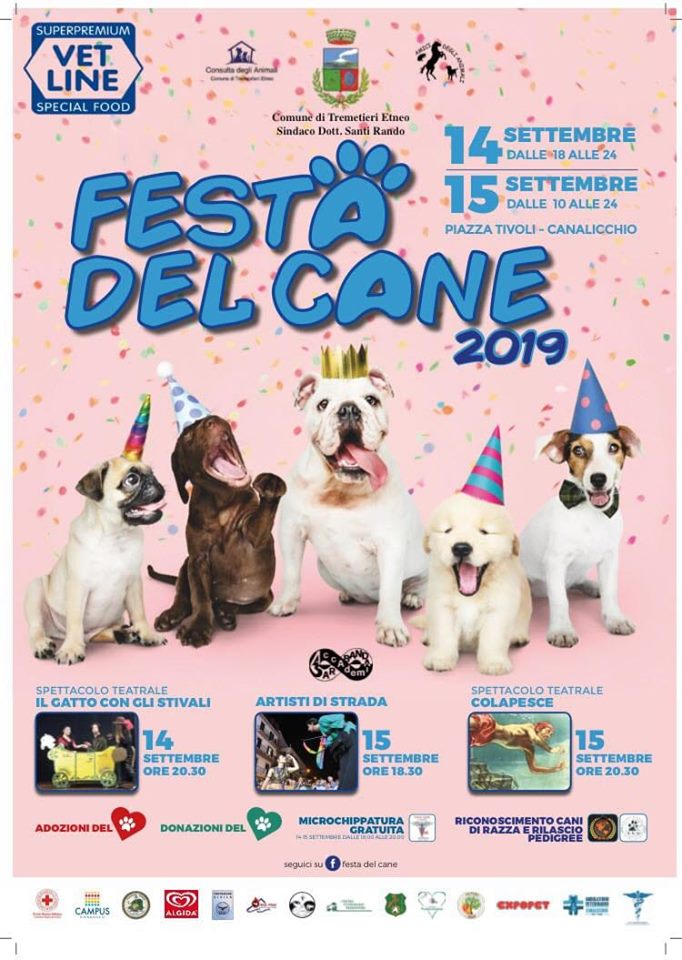 area di sgambamento - locandina colorata con gli appuntamenti della Festa Del Cane a Catania