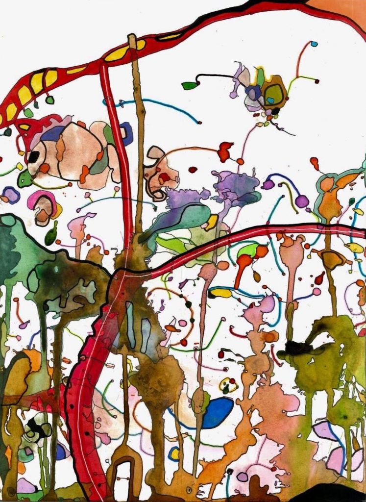 Angelo Sturiale, Atlante dei gioiosi amanti, acquerello su carta, 2019, Viborg Kunsthal, Danimarca
