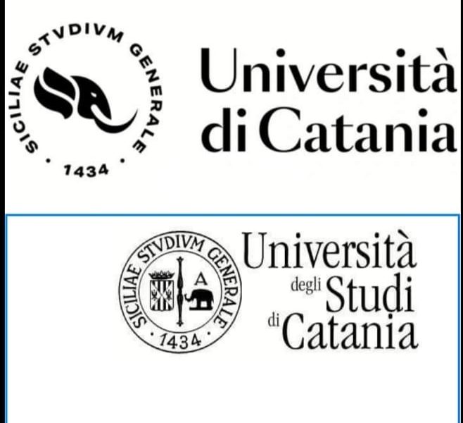 Nuovo logo e vecchio logo messi a confronto: è sparita la dicitura Università degli Studi di Catania, sostituita da Università di Ctania per avvicinare ateneo e città